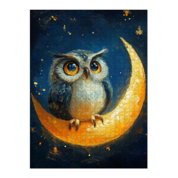 Puzzle Ravensburger "Eule auf dem Mond - Nachtzauber" artboxONE - Natur,Tiere