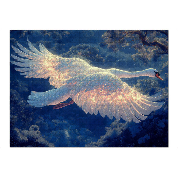 Puzzle Ravensburger "Leuchtender Schwan im Nachthimmel" artboxONE - Natur,Tiere,Fiktion