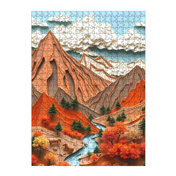 Puzzle Ravensburger "Assemblage 03 Orange Mountains" artboxONE - Natur