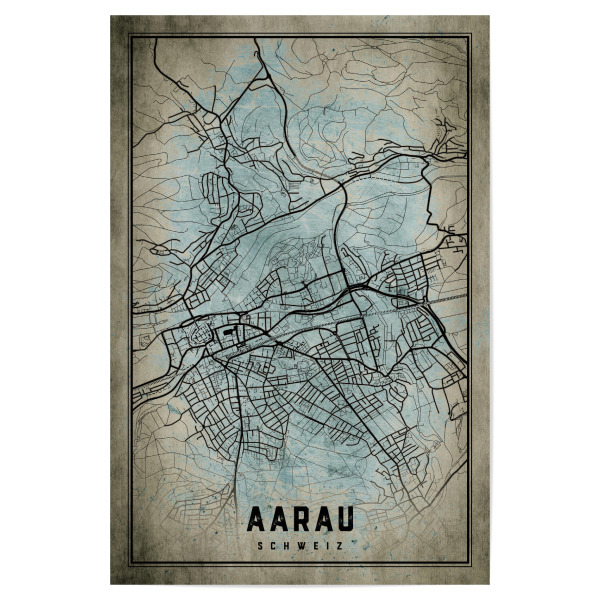 Poster 30x20 cm "Retro Aarau City" artboxONE - Städte / Weitere,Kartografie