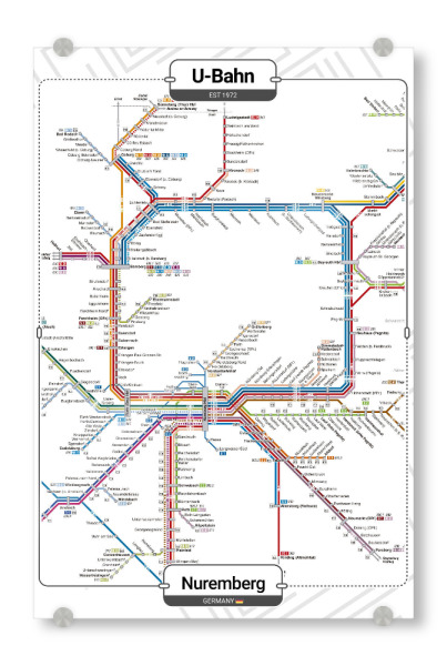 Acrylglasbild "U-Bahn - Nürnberg" artboxONE - Städte,Architektur,Kartografie