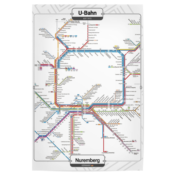 Poster "U-Bahn - Nürnberg" artboxONE - Städte,Architektur,Kartografie