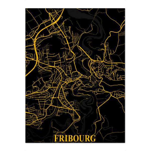 Puzzle Ravensburger "Fribourg Stadt Map" artboxONE - Städte / Weitere,Kartografie