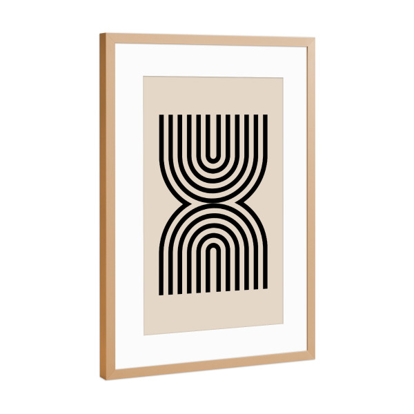 Poster mit Rahmen Kupfer "Abstrakte geometrische Linie" artboxONE - Abstrakt,Geometrie