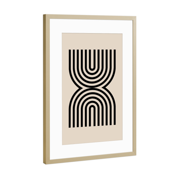 Poster mit Rahmen Gold "Abstrakte geometrische Linie" artboxONE - Abstrakt,Geometrie