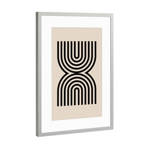 Poster mit Rahmen Silber "Abstrakte geometrische Linie" artboxONE - Abstrakt,Geometrie