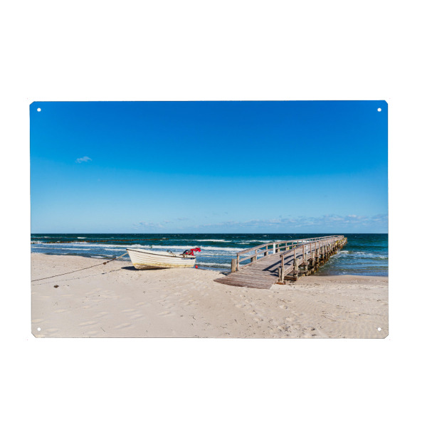 Holzbild "Fischerboot und Steg" artboxONE - Natur,Reise,Architektur,Reise / Strand und Meer