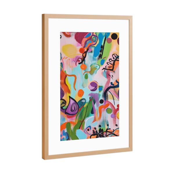 Poster mit Rahmen Kupfer "Kreative Popart Farbenspiele" artboxONE - Abstrakt,Geometrie