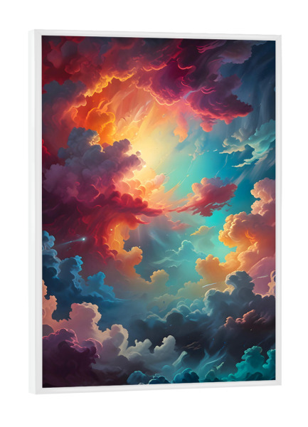 Poster mit weißem Rahmen "Aurora in den Wolken" artboxONE - Abstrakt