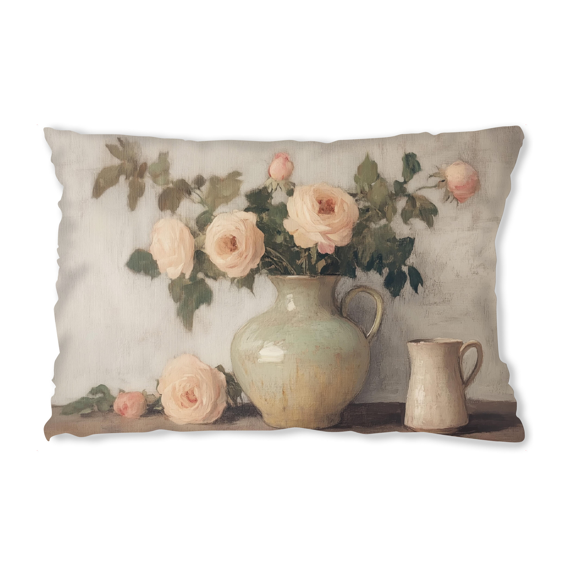 Design-Kissen "Vintage flower vase" artboxONE - Natur,Floral - Rose,Rosen,Rosa rose,Rosa rosen,Vintage-blumenvase - Bild rose