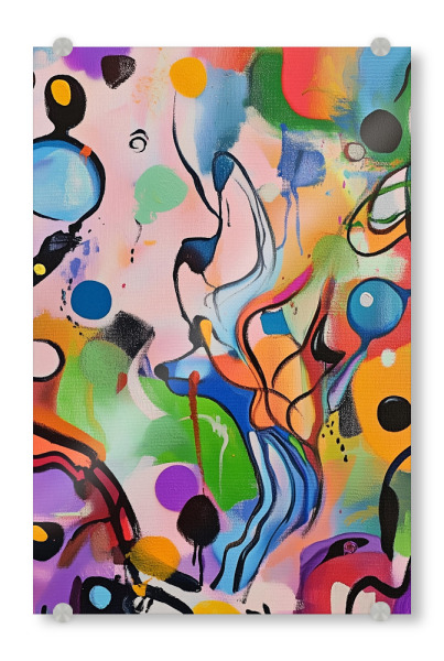 Acrylglasbild "Lebendige Farbflecken Malerei" artboxONE - Abstrakt,Geometrie