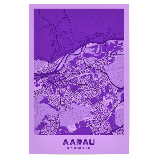 Poster "CityMap Aarau" artboxONE - Städte / Weitere,Kartografie