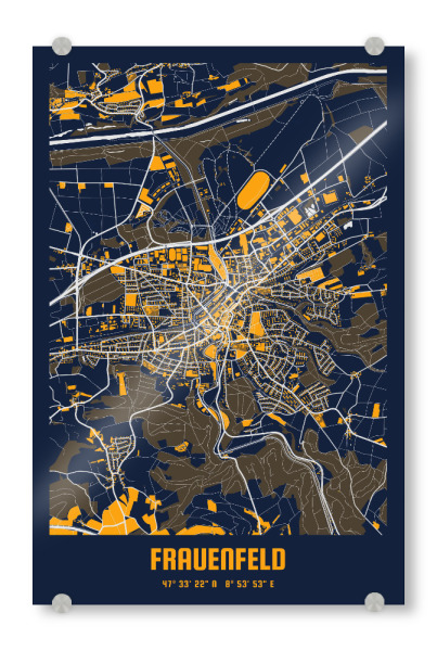 Acrylglasbild "Frauenfeld City" artboxONE - Städte / Weitere,Kartografie