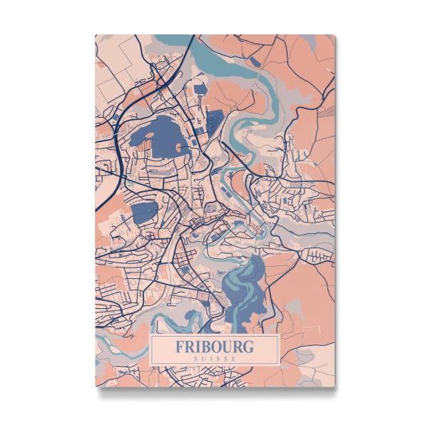 Galerie-Print "Fribourg CityMap" 75x50 cm artboxONE