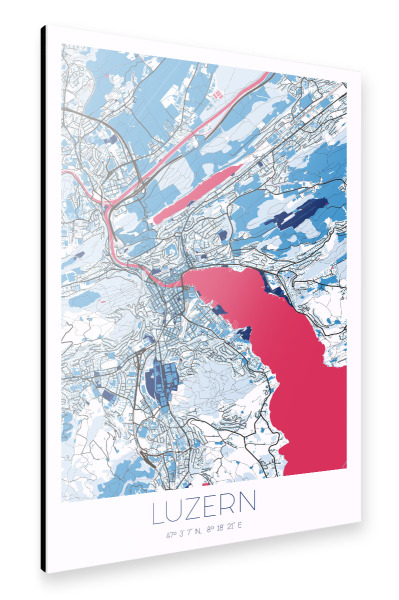 Alu-Dibond "Stadt Luzern" 30x20 cm artboxONE