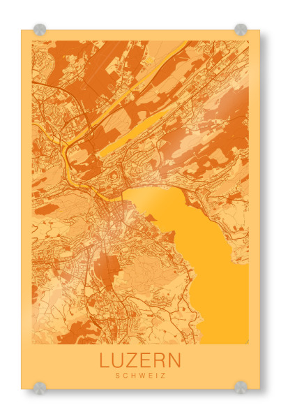 Acrylglasbild "City von Luzern" artboxONE - Städte / Weitere,Kartografie