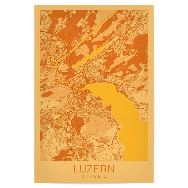 Poster "City von Luzern" artboxONE - Städte / Weitere,Kartografie