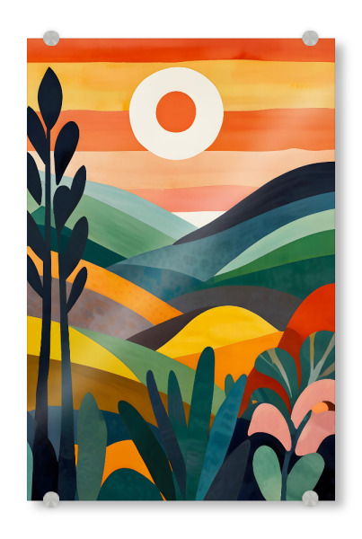 Acrylglasbild "Sunrise Over Rolling Hills" artboxONE - Natur,Abstrakt