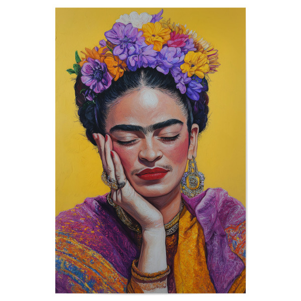 Poster "Frida mit Blumenkrone" artboxONE - Floral,Menschen
