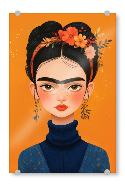 Acrylglasbild "Frida kindlich" artboxONE - Floral,Menschen