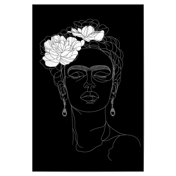 Poster "Minimalistisches Frida Porträt" artboxONE - Abstrakt,Menschen