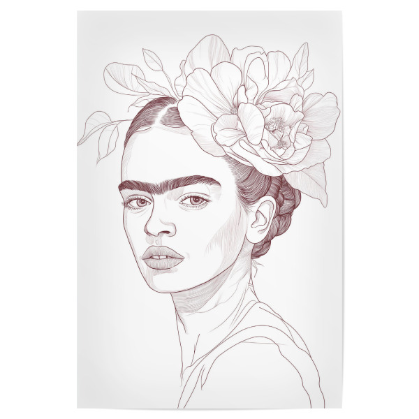 Poster "Frida kindlich minimalistisch" artboxONE - Floral,Menschen
