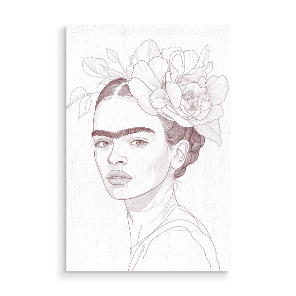Holzbild "Frida kindlich minimalistisch" artboxONE - Floral,Menschen