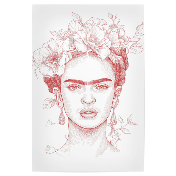 Poster "Frida in lineart" artboxONE - Floral,Abstrakt,Menschen