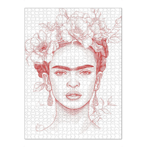 Puzzle Ravensburger "Frida in lineart" artboxONE - Floral,Abstrakt,Menschen