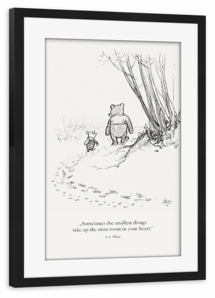 Poster mit Rahmen schwarz "Brummelbär und Ferkel" artboxONE - Natur,Für Kinder,Tiere