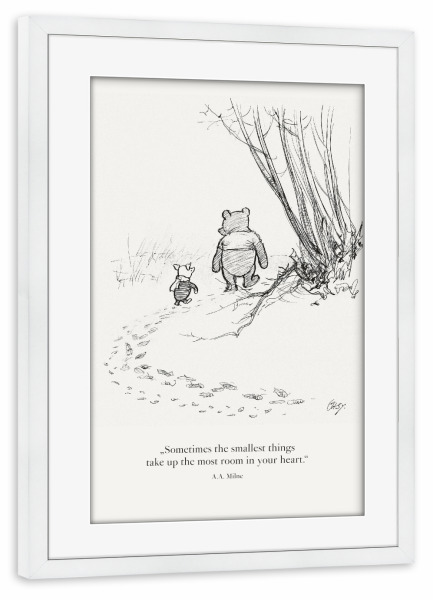 Poster mit Rahmen weiß "Brummelbär und Ferkel" artboxONE - Natur,Für Kinder,Tiere