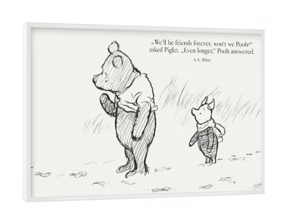 Poster mit weißem Rahmen "Freunde fürs Leben - Brummelbär" artboxONE - Natur,Für Kinder,Tiere