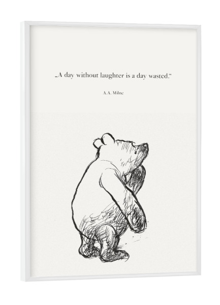 Poster mit weißem Rahmen "Brummel Bär" artboxONE - Typografie,Für Kinder,Tiere