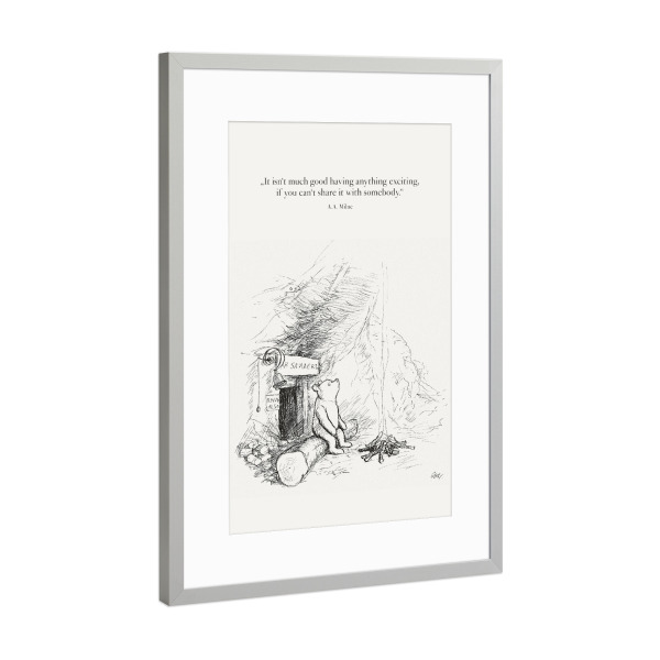Poster mit Rahmen Silber "Somebody to share with" artboxONE - Typografie,Für Kinder,Tiere