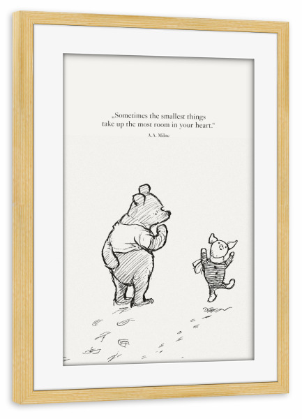 Poster mit Rahmen kiefer "Freundschaft - Bär und Ferkel" artboxONE - Natur,Für Kinder,Tiere