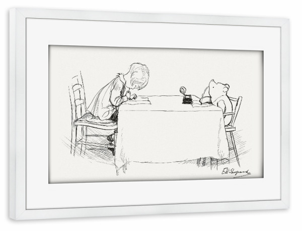 Poster mit Rahmen weiß "Brummelbär und Christopher" artboxONE - Für Kinder,Tiere,Menschen