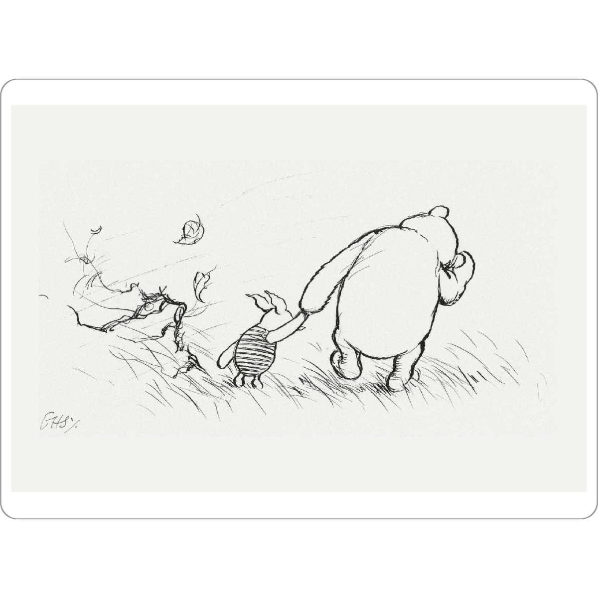 Tischset "Brummelbär und Ferkel im Sturm" artboxONE - Natur,Für Kinder,Tiere