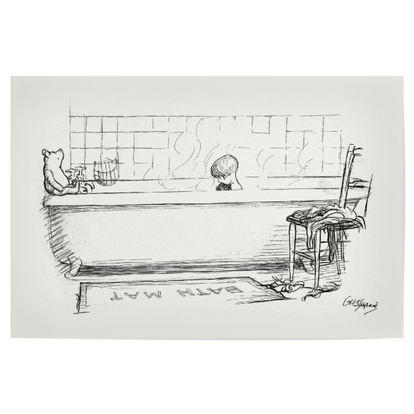 Poster 30x20 cm "Hummy bear and Christopher in Bath" artboxONE - Für Kinder,Tiere,Menschen