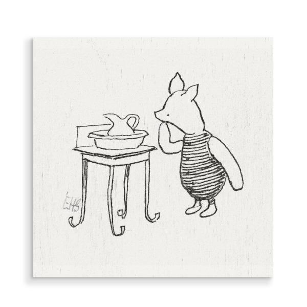 Holzbild "Ferkel nachdenklich" artboxONE - Für Kinder,Tiere