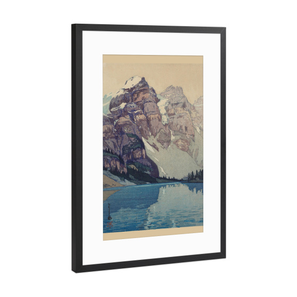 Poster mit Rahmen Schwarz (Metallic) "Moraine Lake - Hiroshi Yoshida" artboxONE - Natur,Reise