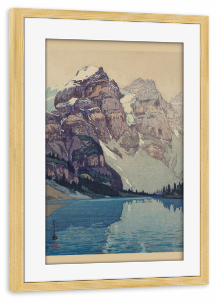 Poster mit Rahmen kiefer "Moraine Lake - Hiroshi Yoshida" artboxONE - Natur,Reise