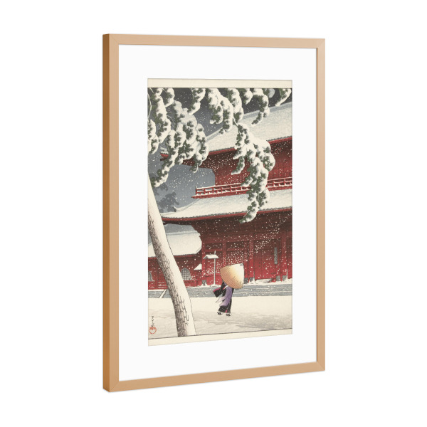 Poster mit Rahmen Kupfer "The temple Zojoji in Shiba" artboxONE - Natur,Reise