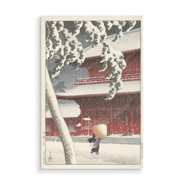 Holzbild "The temple Zojoji in Shiba" artboxONE - Natur,Reise