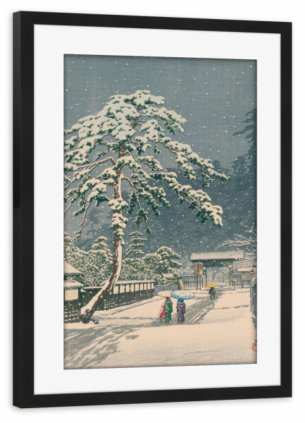 Poster mit Rahmen schwarz "Honmon-ji Temple in Ikegami" artboxONE - Natur,Reise,Weihnachten