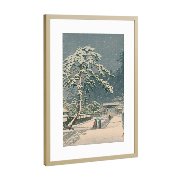 Poster mit Rahmen Gold "Honmon-ji Temple in Ikegami" artboxONE - Natur,Reise,Weihnachten