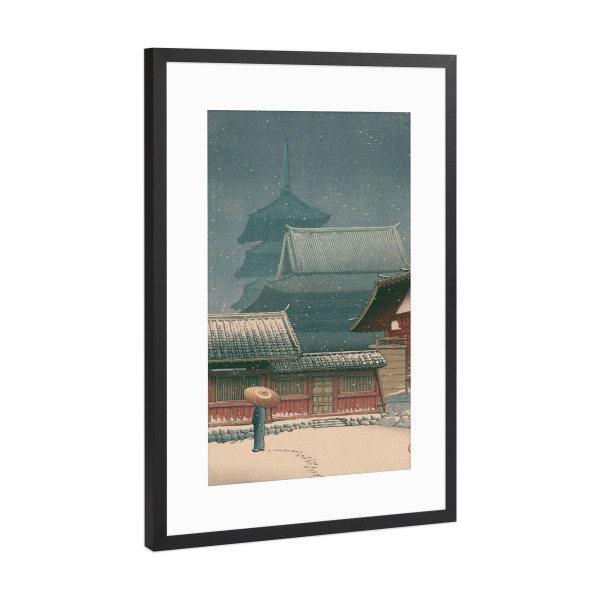 Poster mit Rahmen Schwarz (Metallic) "Tenno-ji" artboxONE - Natur,Reise,Menschen,Städte / Tokio