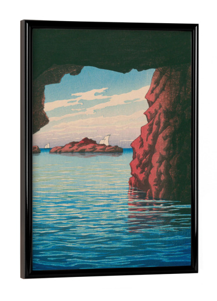 Poster mit schwarzem Rahmen "Kojaku cavern at Oga Peninsula" artboxONE - Natur,Reise,Reise / Strand und Meer