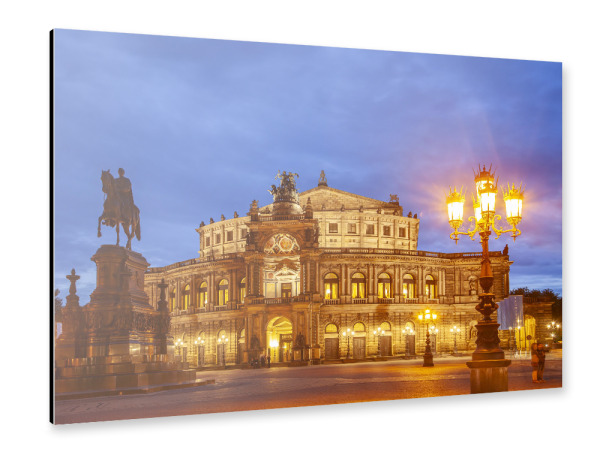 Alu-Dibond "Semperoper Dresden bei Nacht" 75x50 cm artboxONE