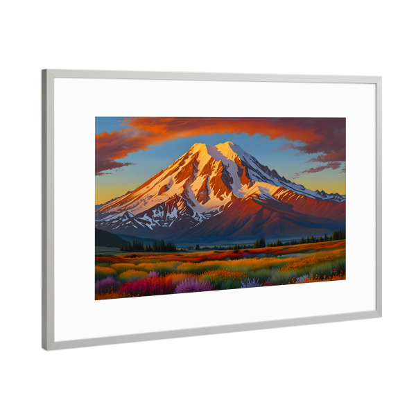 Poster mit Rahmen Silber "Purpurrote Wolken über dem Tal" artboxONE - Natur,Reise