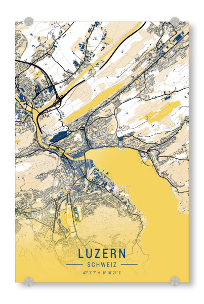 Acrylglasbild "Citymap von Luzern" artboxONE - Städte / Weitere,Kartografie